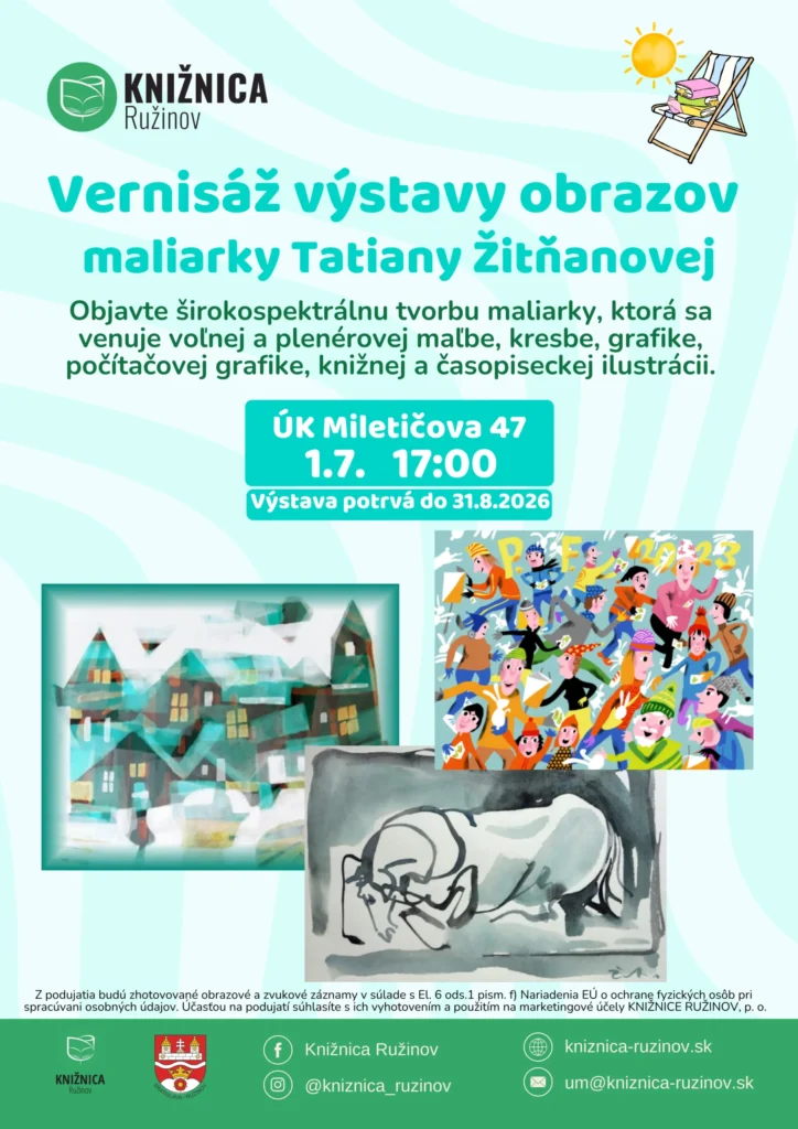 Vernisáž výstavy obrazov maliarky Tatiany Žitňanovej