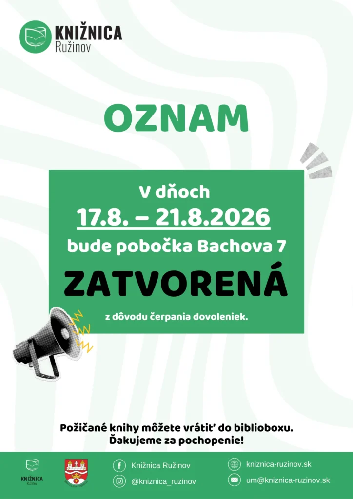 Oznam – pobočka Bachova 7
